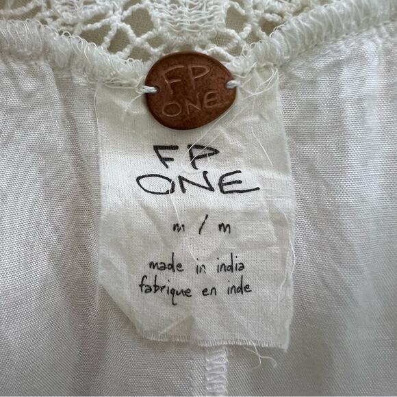 FREE PEOPLE Ilektra Lace Inset Cotton Chemise Mini Slip Dress Size Medium - Picture 14 of 15